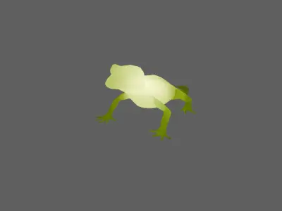 Indirect lighting of gecko Low-poly 3D model