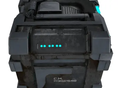 High-Detail Sci-Fi 3D Prop box A Low-poly 3D model