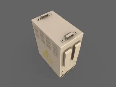 PBR Electric Box BoneWhite V3 Low-poly 3D model
