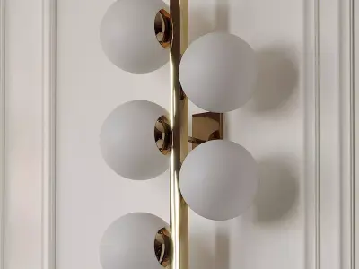 Contemporary Brass Sconces Opaline Glass Ball 3D model