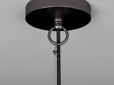 RH Montauk rattan round pendant Free 3D model