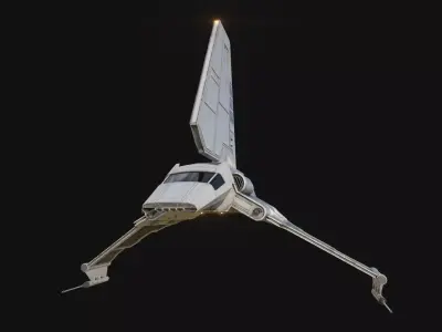 Imperial Shuttle Variant Low-poly 3D model