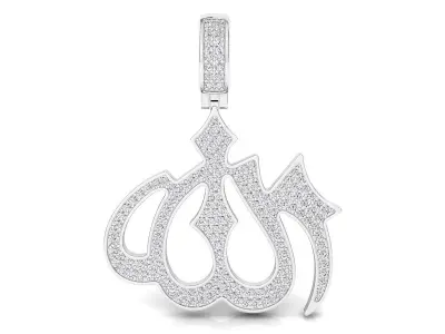 Allah diamond pendant  3D print model