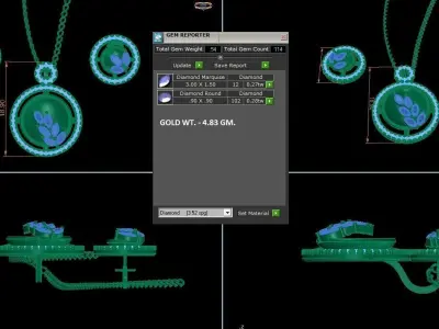 Plant Life Light wt Pendant Earrings Set 3dm stl obj mtl gltf  3D print model