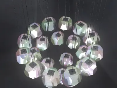 Boule De Cristal Round Cluster Chandelier 3D model