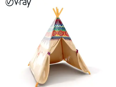 Colorful Teepee Tent Model Pack Low-poly 3D model