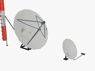 Rooftop Antenna Pack Low-poly 3D model