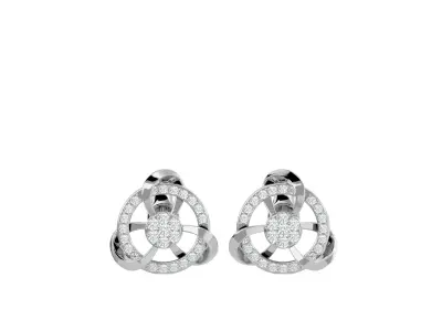 Light Minimalist Diamond Earrings 3D print model 3