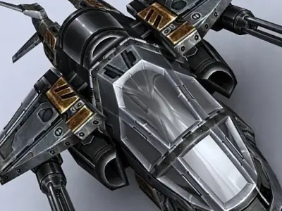 Sci-Fi gunships pack Low-poly 3D model