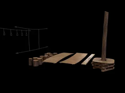 Modular Rope Park - Gest Low-poly 3D model