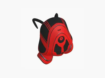 SciFi Backpack H09 Red - Fashion Character Design Low-poly 3D model