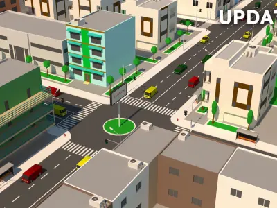 Simple City Low-poly 3D model buy