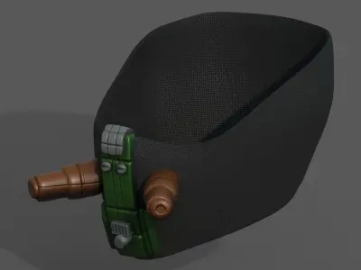 Gas mask respirator scifi futuristic  Low-poly 3D model