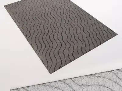 Carpet area rug with wavy lines 3D model