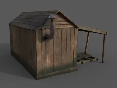 Old Shack Low-poly 3D model