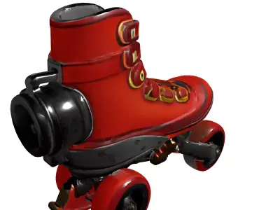 Steampunk Jet Powered Roller Skate Low-poly 3D model