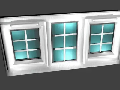 Modern white window Low-poly 3D model