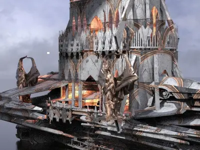 Sir Gawain airship palace 1  3D model