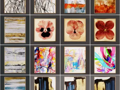 Collection Paintings poster 6 models  in 1 3D Model Pack