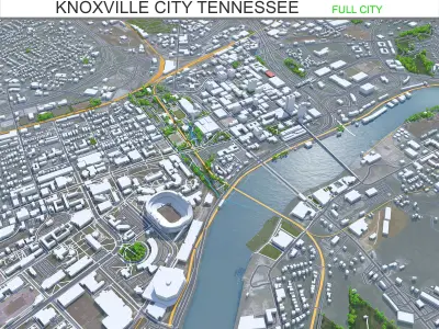 Knoxville City Tennessee USA Low-poly 3D model