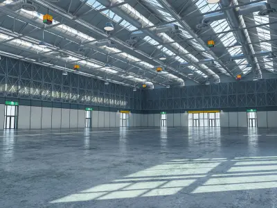 Exhibition Hall 10 interior and exterior 3D model