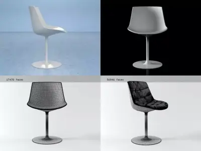 Flow chair-central leg 3D model