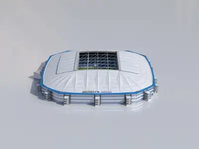 Veltins-Arena Gelsenkirchen Stadium Euro 2024 Low-poly 3D model