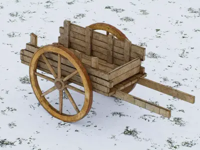 Wooden cart  3D model
