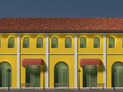 Retro street 25T02 3D model