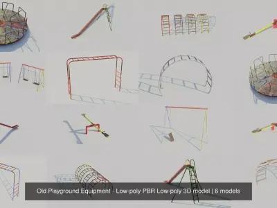 Old Playground Equipment - Low-poly PBR Low-poly 3D model 3D Model Pack