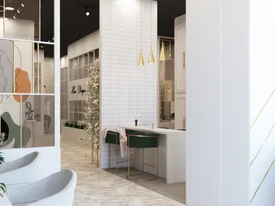 Beauty Salon Interior Scene 3D model  3D model