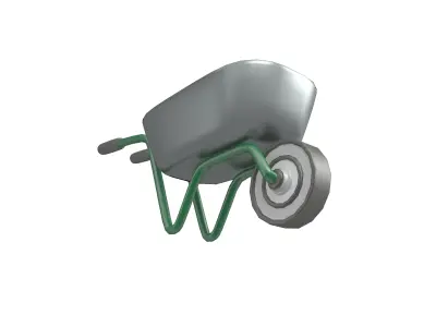 Cartoon Wheelbarrow v1 002 Low-poly 3D model