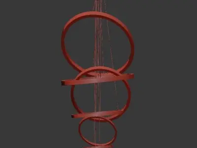 LED Swirl Six Ring Chandelier Pendant Light 3D model purchase