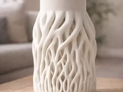 Rootveil Vessel  Organic Parametric Sculpture Vase 3D print model