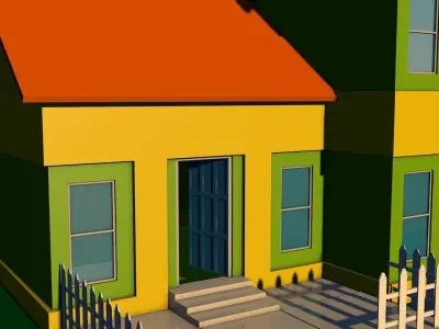 Cartoon house  Low-poly 3D model get