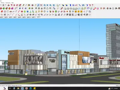 office building shopping mall sketchup model  3D model