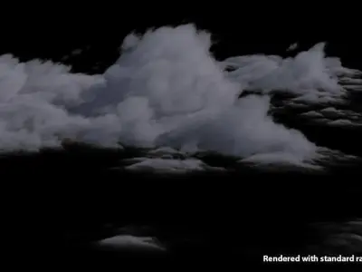 Nine high quality Cloud clusters in VDB 3D model