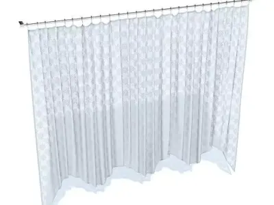 White Curtains 3D model purchase