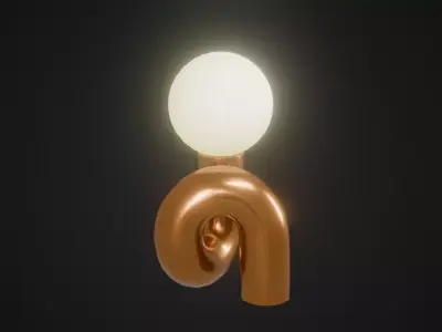Twisted Ball Table Lamp Low-poly 3D model