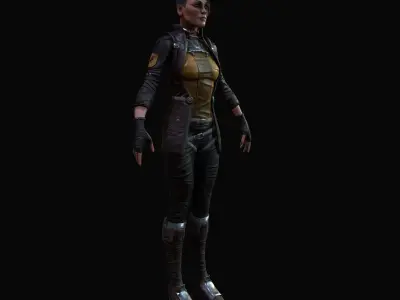 Sci-Fi Girl Low-poly 3D model get