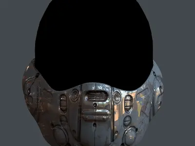 Gas mask helmet 3d model scifi Low-poly Low-poly 3D model 57