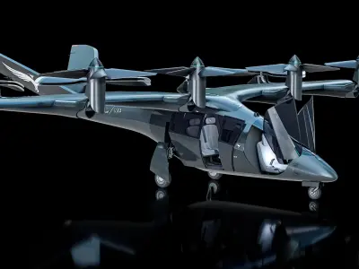  Rigged VX4 - Electric Aircraft EVTOL Vertical Aerospace PBR 