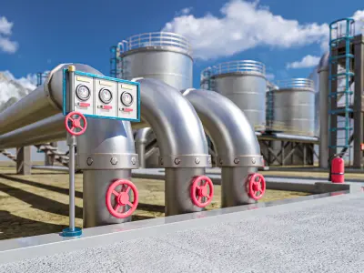 Oil Facility Modular Package - Low Poly - On one Trimsheet Low-poly 3D model