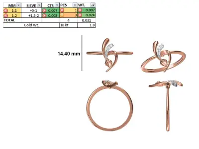 Women Light Weight Ring STL OBJ FBX JCD Details 3D print model 13