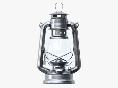 Old kerosene metal lamp 03 3D model