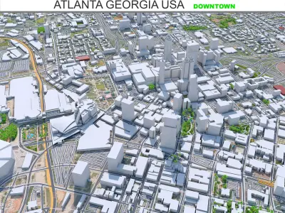 Atlanta Downtown Georgia USA Low-poly 3D model