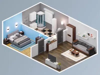 Room 31 Low-poly 3D model