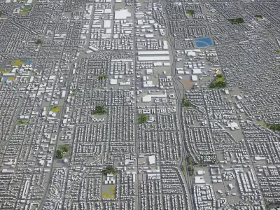 Fullerton  Low-poly 3D model