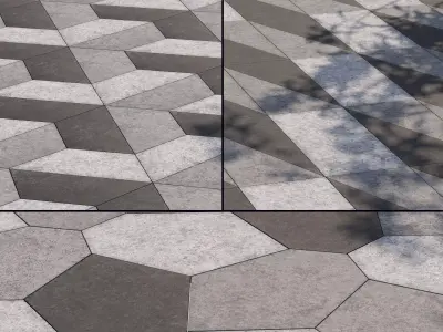 Paving set 01 Low-poly 3D model