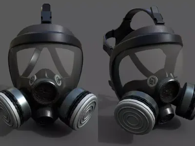 Gas mask helmet scifi military combat soldier  Low-poly 3D model